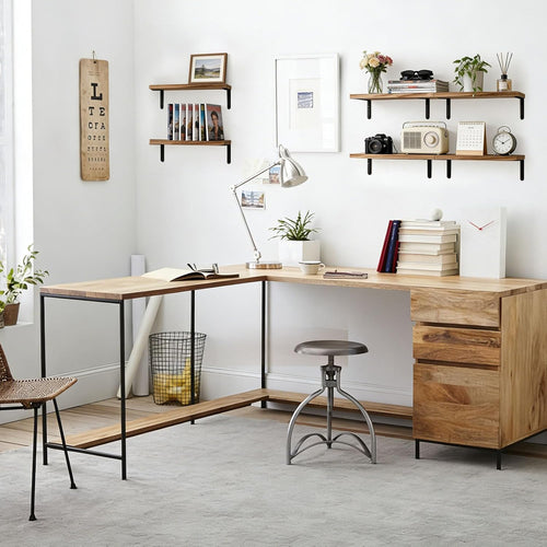 6er Set Schweberegale aus Holz – Rustikale Wandregale für Wohnzimmer, Küche & Schlafzimmer